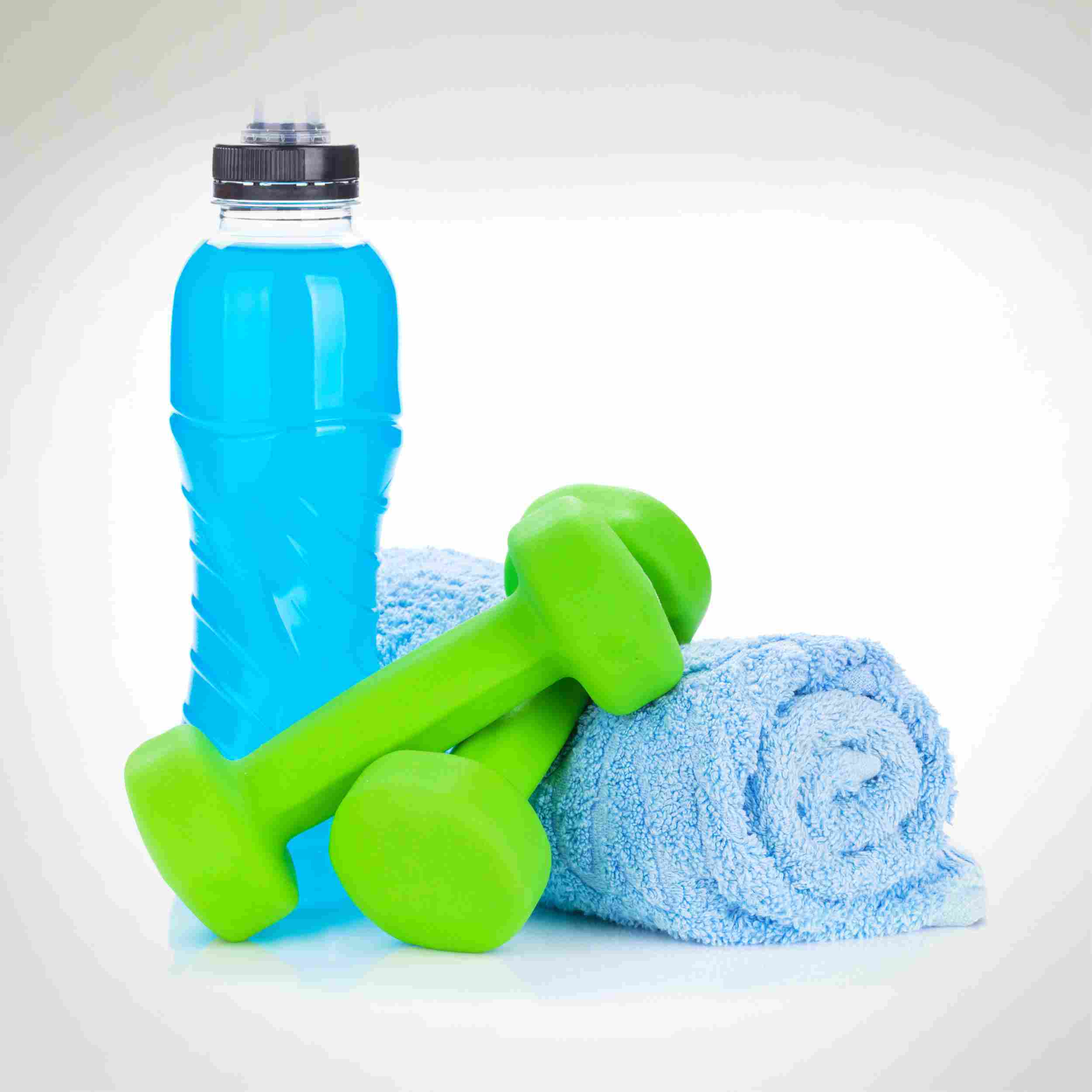 Dumbells & bottle / free towel